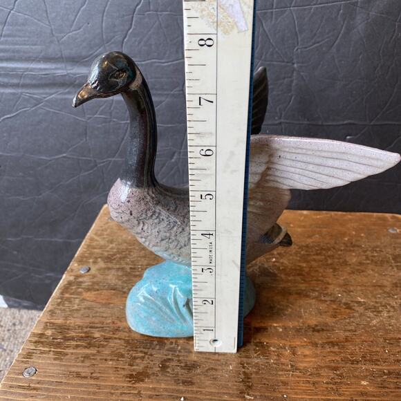 VTG Jarko Zavi Canadian Goose Mates Gray Green Sculpture Figurine Art Pottery - Picture 3 of 7